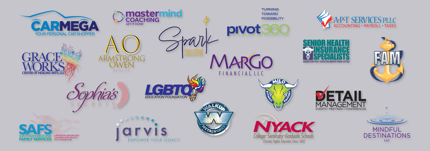 image of over 15 logos designed by Eyelink Design Services