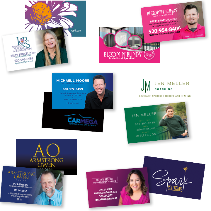 Samples of business cards designed by Eyelink Design Services